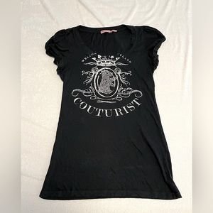 Pre-Owned Juicy Couture Black Tee Size S